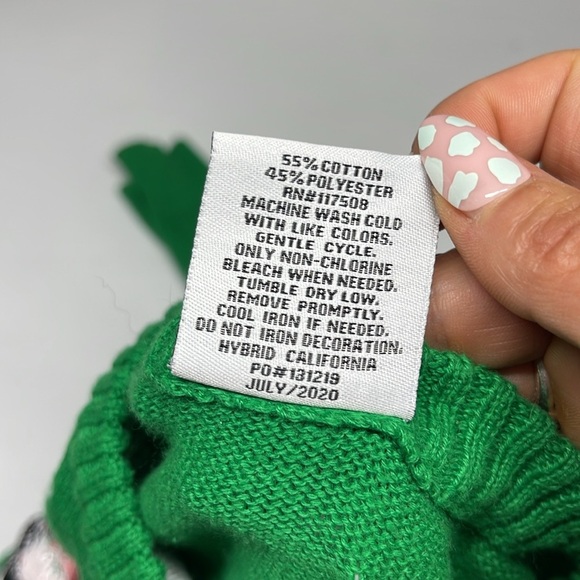 Holiday Sweater Santa Floss Green Sequins Adult Size XL Unisex - Picture 4 of 6